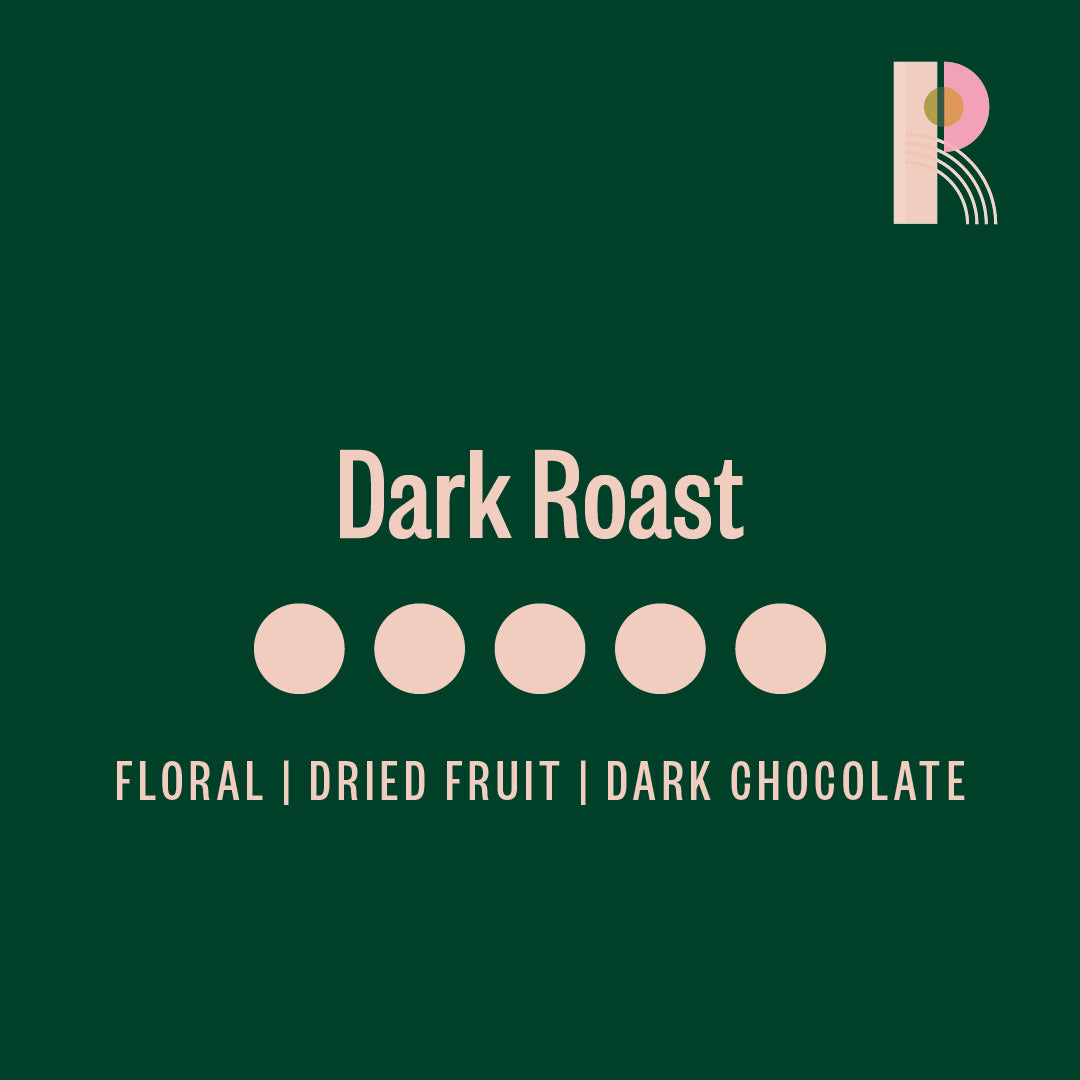 Griffiths Bros Coffee Roasters Dark Royale Blend Tasting Notes Floral Dried Fruit Dark Chocolate.