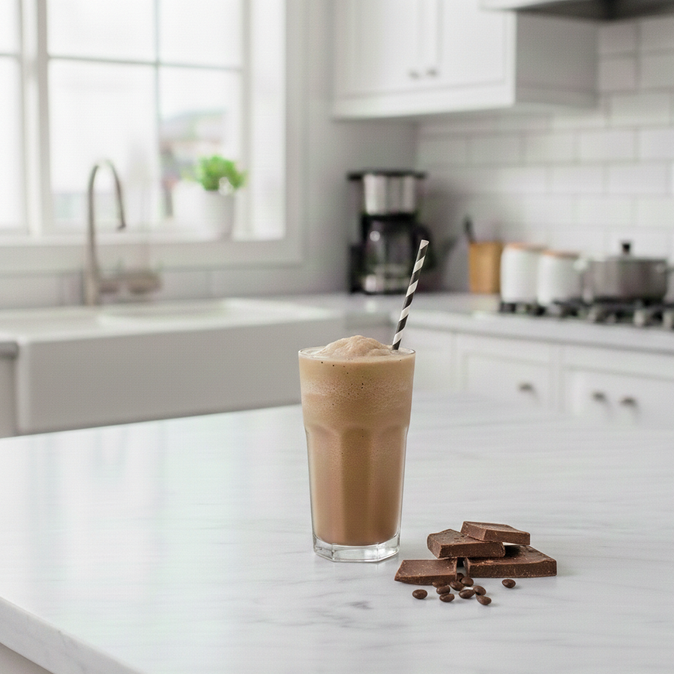 Chocolatey Coffee Frappe at home.