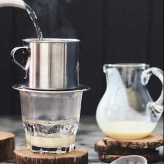 Fresh Vietnamese Coffee Phin Filter Brewing