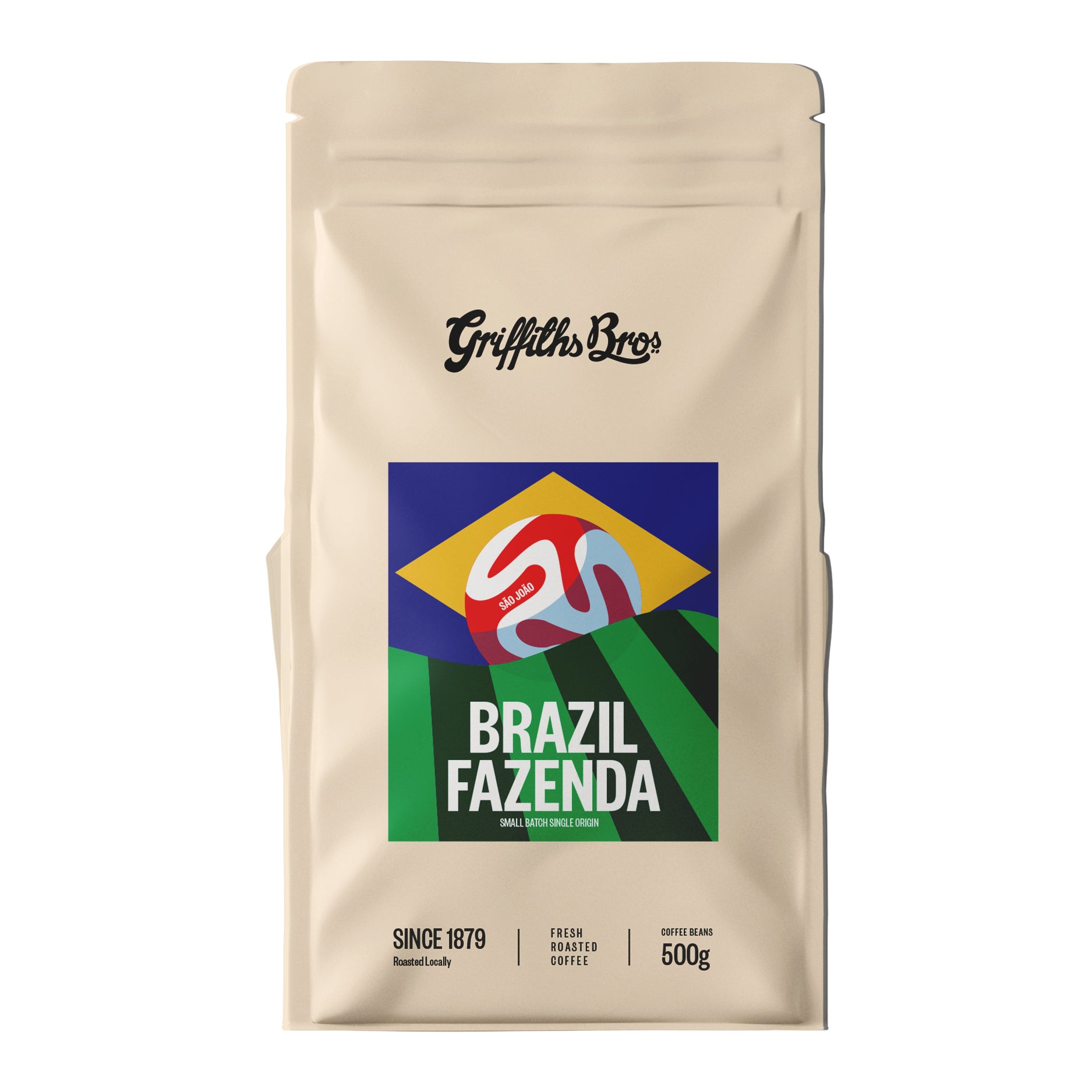 Griffiths Bros Coffee Roasters Brazil Single Origin. Brazil Fazenda Coffee. Fresh Roasted.
