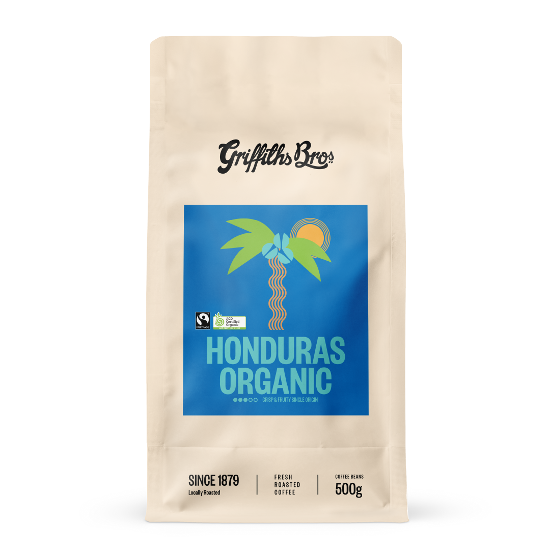 Griffiths Bros Coffee Roasters Honduras Organic Coffee Signle Origin, Tasting Notes Soft Florals Green Apple Toffee