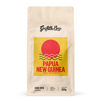 Griffiths Bros Coffee Roasters Papua New Guinea Single Origin Tasting Notes Stone Fruit Chocolatey and Nutty