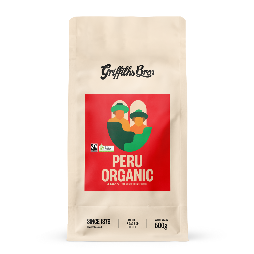 Griffiths Bros Coffee Roasters Peru Single Origin Tasting notes bold and smooth malty walnut dark chocolate